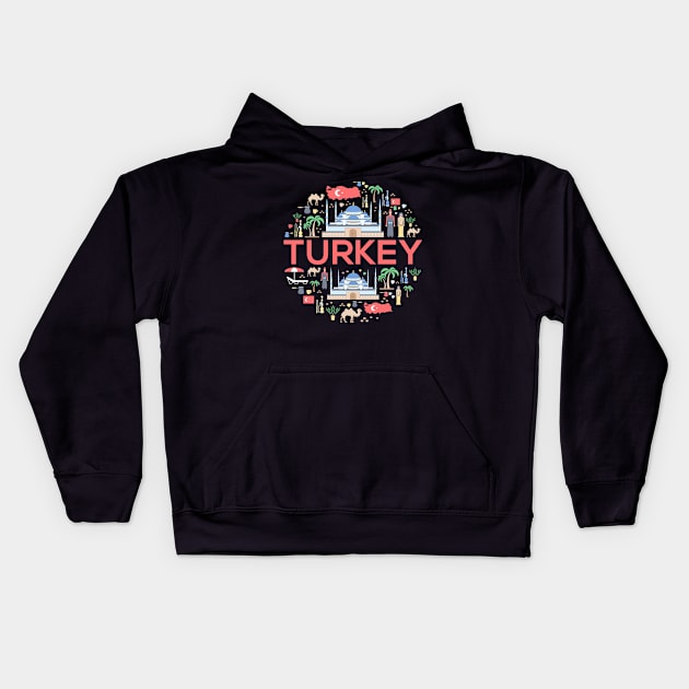 Turkey Doodle Concept Kids Hoodie by Mako Design 